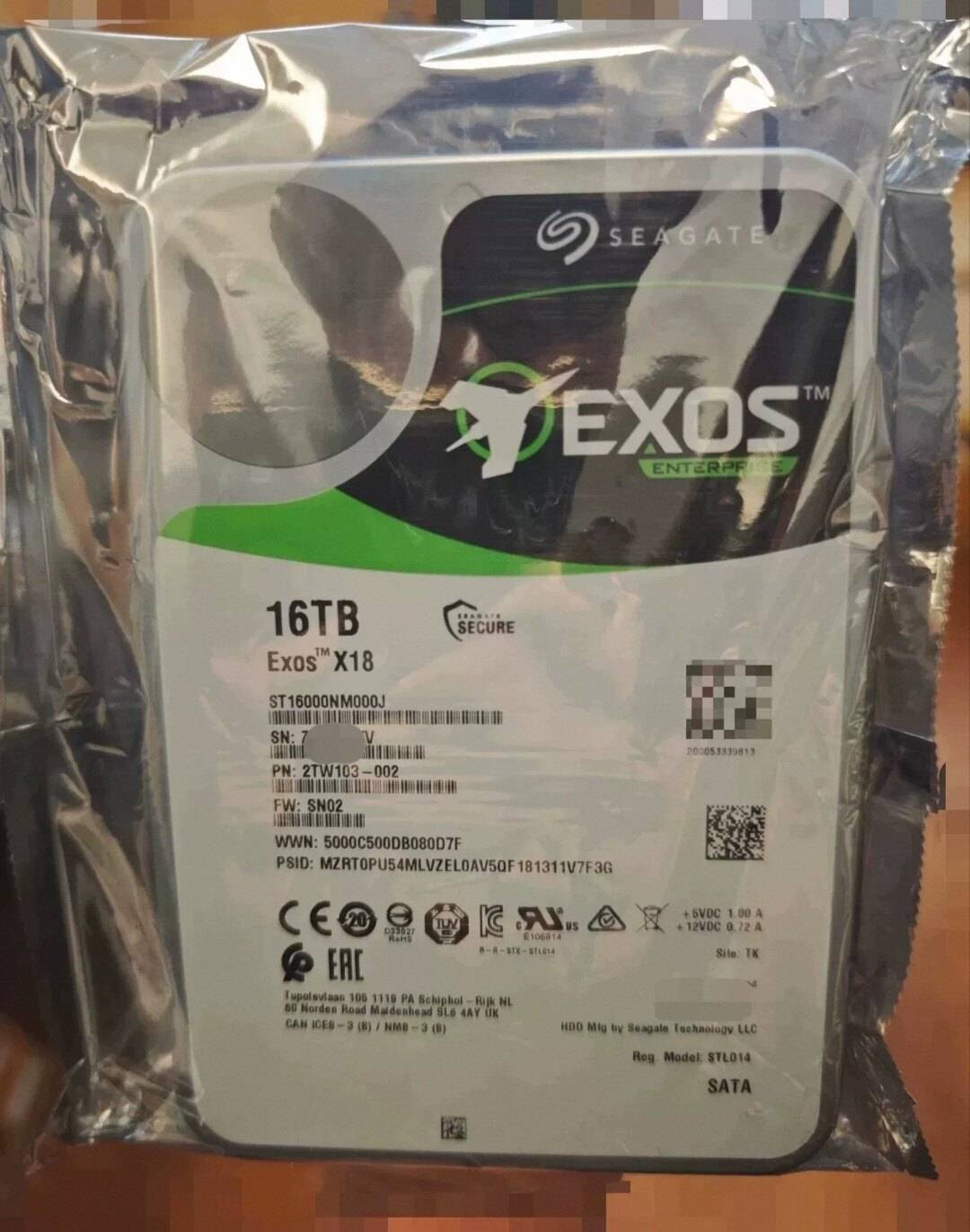 二手 ST16000NM000J 外置企业级 16T 彩色标签