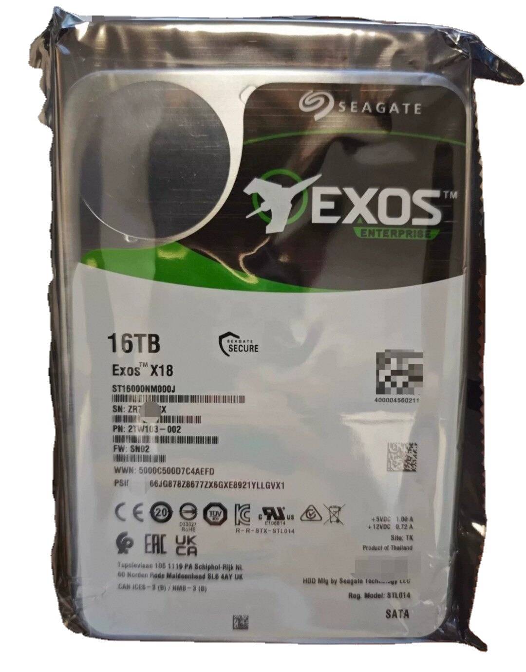 二手 ST16000NM000J 外置企业级 16T 彩色标签