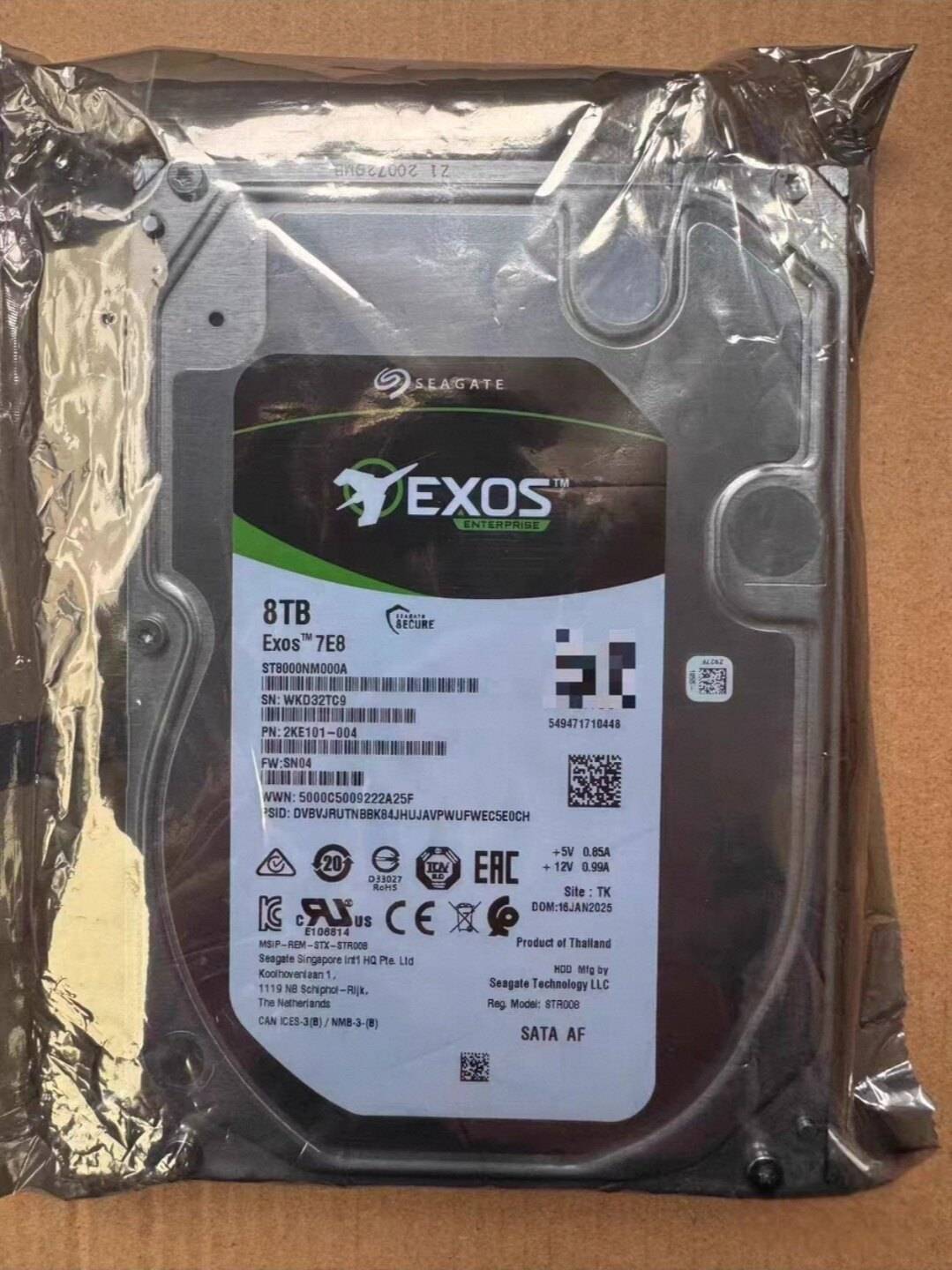 ST8000NM000A 8TB 7200转 12Gb/s 3.5英寸外置硬盘