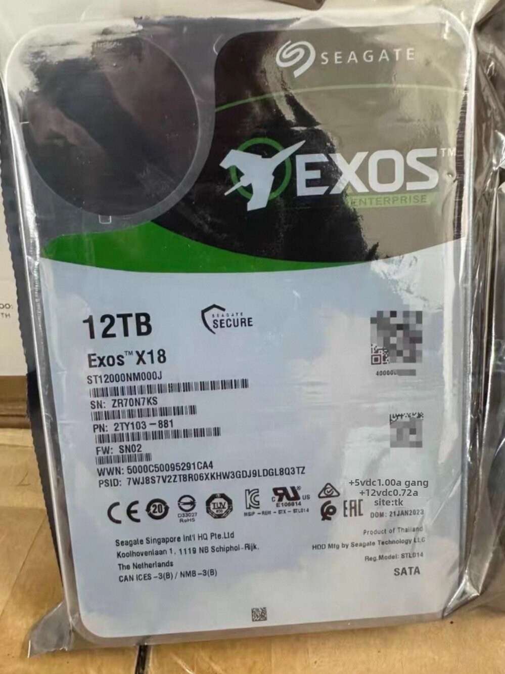ST12000NM000J 企业级外置 12TB 硬盘