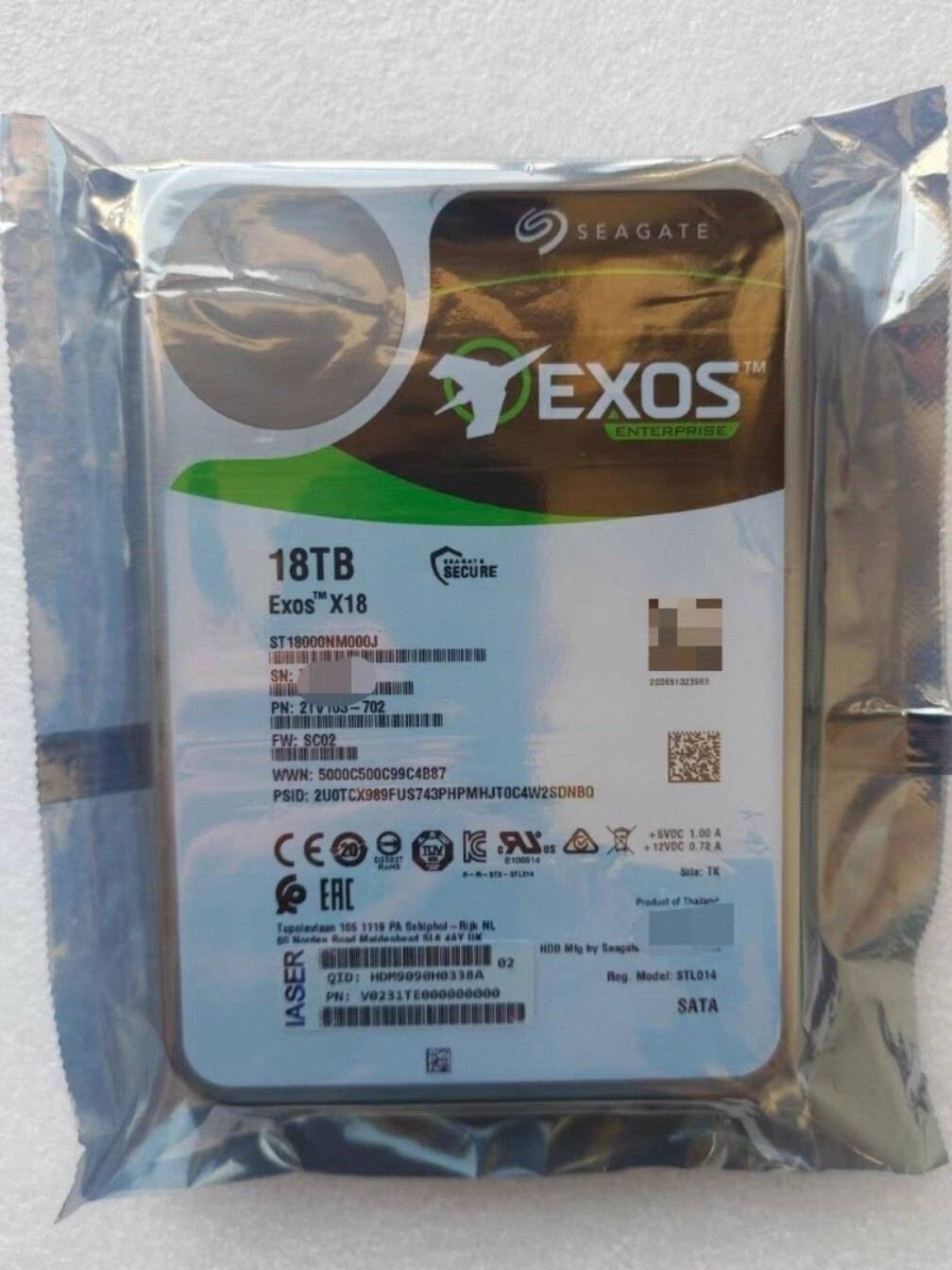 18T 企业级外置硬盘 ST18000NM000J 2TB
