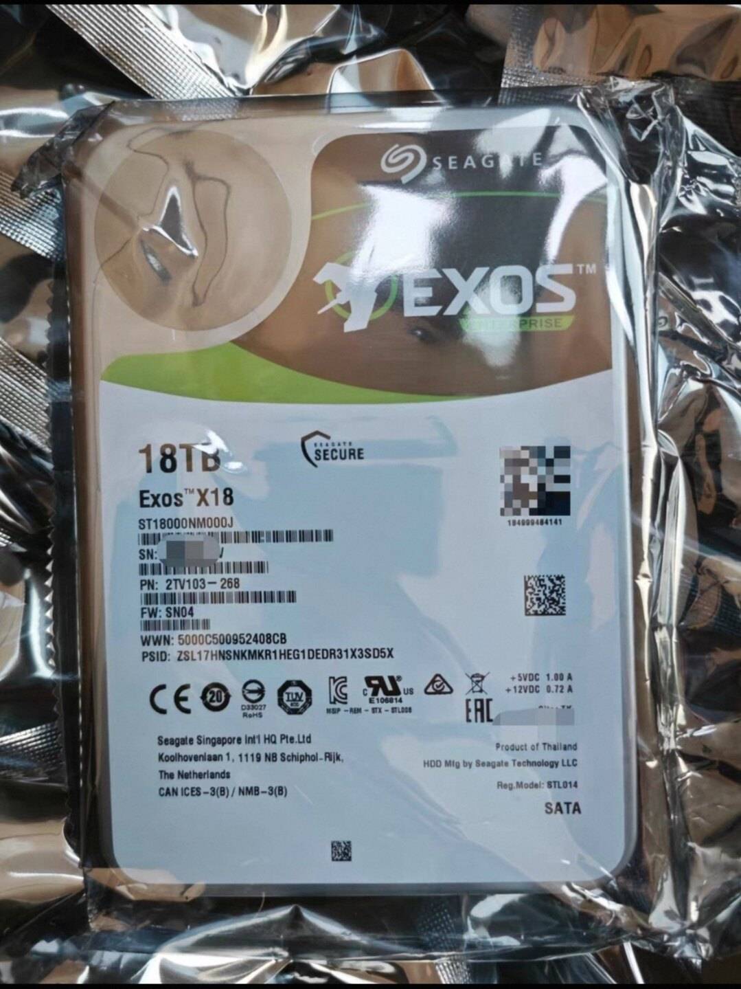18T 企业级外置硬盘 ST18000NM000J 2TB